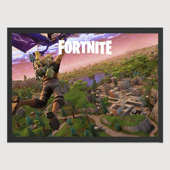 Imagem de Quadro para Quarto Fortnite Mapa Battle Royale 45x33 A3