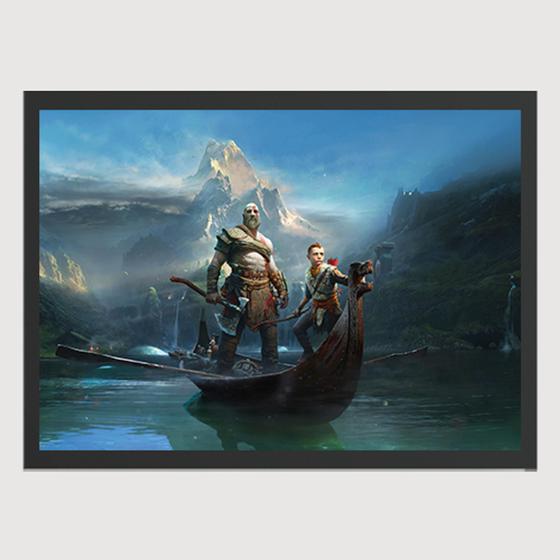 Imagem de Quadro para Quarto God Of War Kratos Atreus 45x33 A3