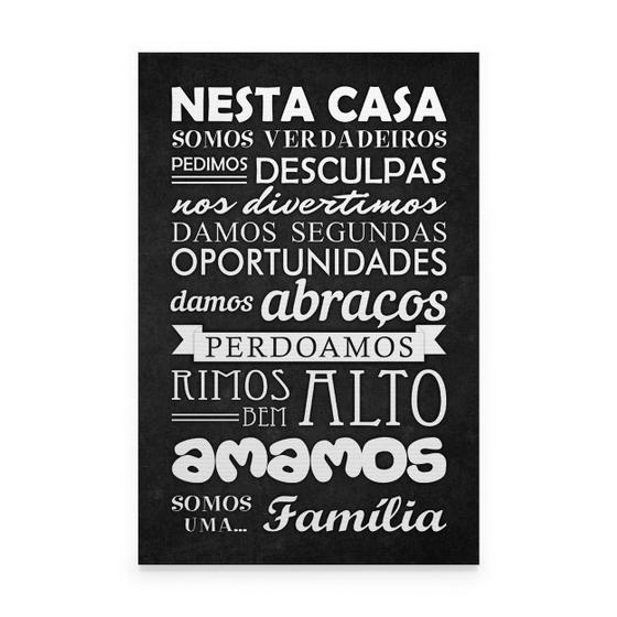 Quadro Para Sala Decorativo Frase Regras Da Família Preto Moderno - Bimper Menor preço em Quadro Para Sala Decorativo Frase Regras Da Família Preto Moderno - Bimper