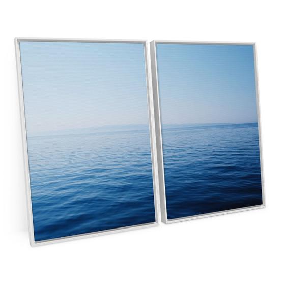 Imagem de Quadro Para Sala Moderno Decorativo Vista Para O Mar Praia E Céu Azul C/ Moldura - Bimper