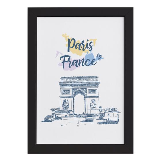 Imagem de Quadro Paris Arco do Triunfo França Moldura Preta 22x32