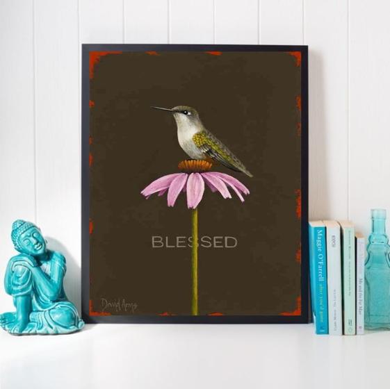 Imagem de Quadro Passarinho - Blessed 33x24cm - com vidro