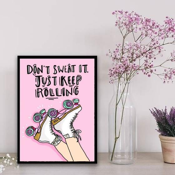 Imagem de Quadro Patins Just Keep Rolling 33x24cm - com vidro