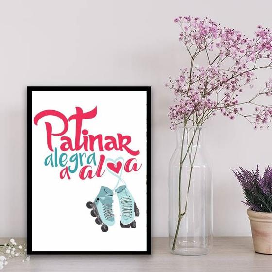 Imagem de Quadro Patins Patinar Alegra A Alma 45x34cm - com vidro