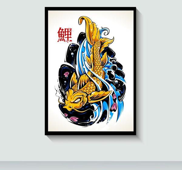 Imagem de Quadro Peixe Chinês com Moldura E Acetato Tamanho A3