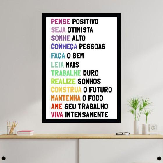 Imagem de Quadro Pense Positivo - Colorido 24x18cm