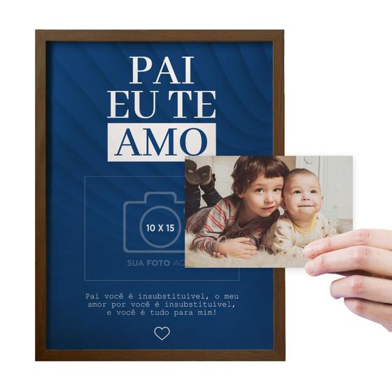 Imagem de Quadro Personalizado Moldura Tabaco Decorativo Modelo Pai Eu Te Amo Dia Dos Pais 
