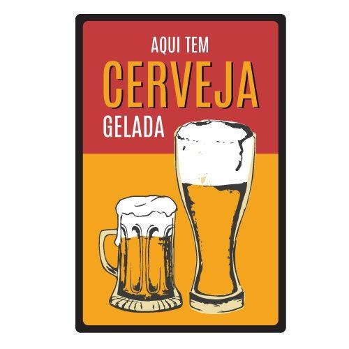 Imagem de Quadro Placa Decorativa - Frases - Aqui Tem Cerveja