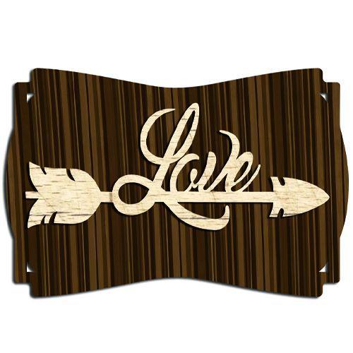 Imagem de Quadro Placa Decorativa Madeira MDF - Flecha Love