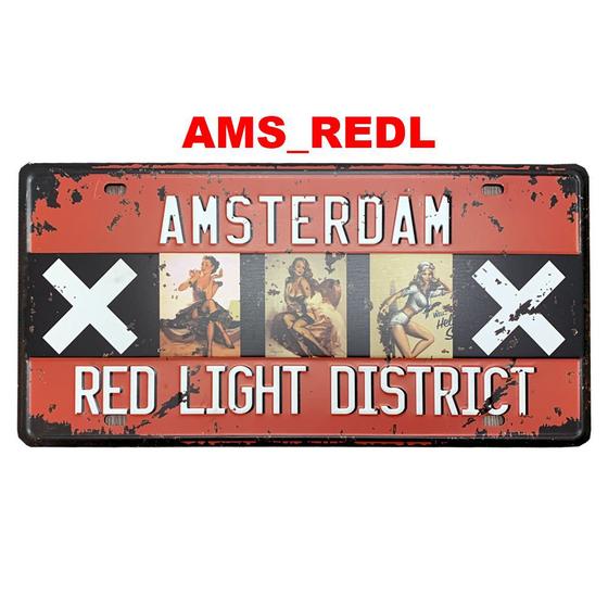 Imagem de Quadro placa decorativa metal cidades amsterdam holanda