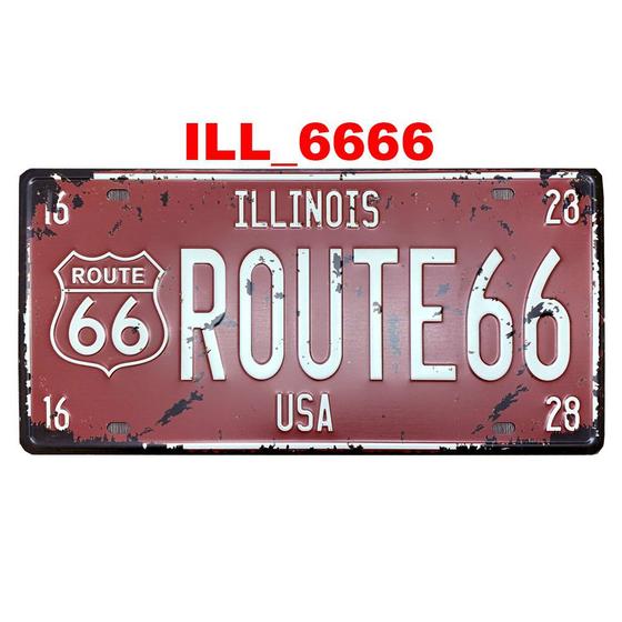 Imagem de Quadro placa decorativa metal estados unidos illinois route6