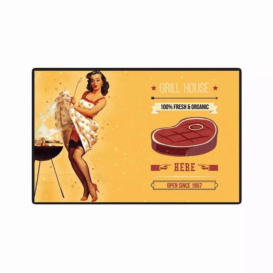 Imagem de Quadro Placa Decorativa Retro Grande - Pin Up Churrasco