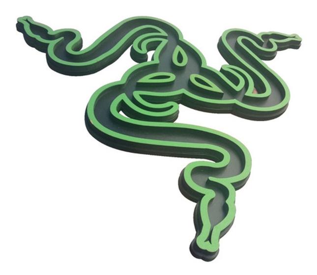 Imagem de Quadro Placa Logo Razer Em Relevo Decoração Gamer 59cm