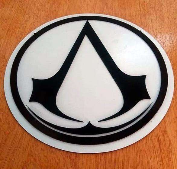 Imagem de Quadro Placa Redonda Assassins Creed Decoração Gamer 29 cm