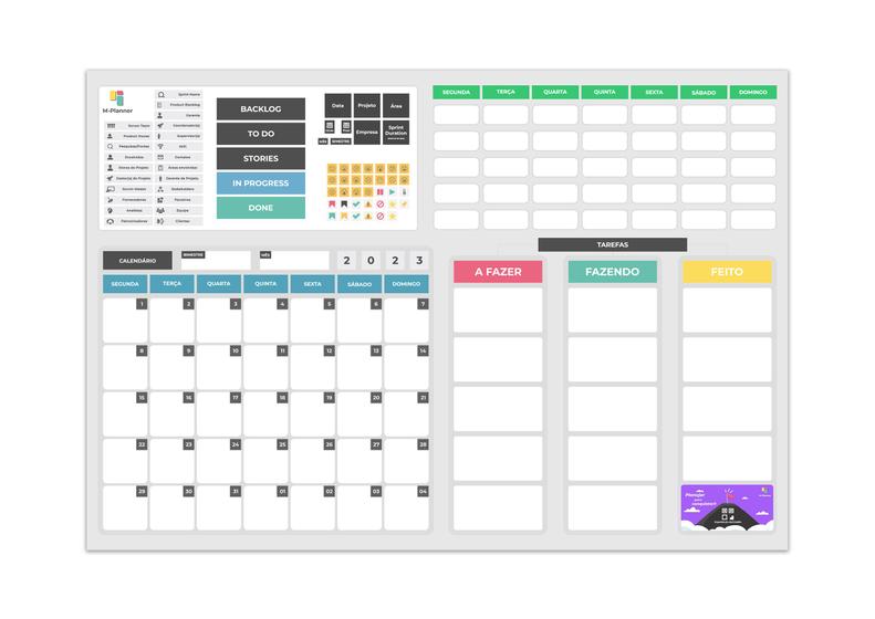 Imagem de Quadro Planejador Mensal, Kanban, To Do List + Tecnologia