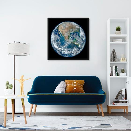 Imagem de Quadro Planeta Terra 86x86 Caixa Preto