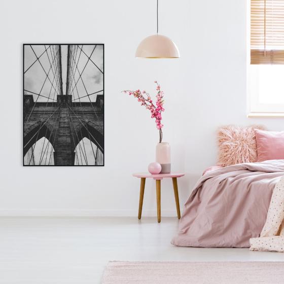 Imagem de Quadro Ponte do Brooklyn Preto e Branco