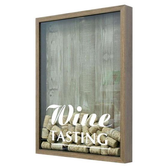 Imagem de Quadro Porta Rolhas De Vinho Wine Tasting 22X27Cm Natural