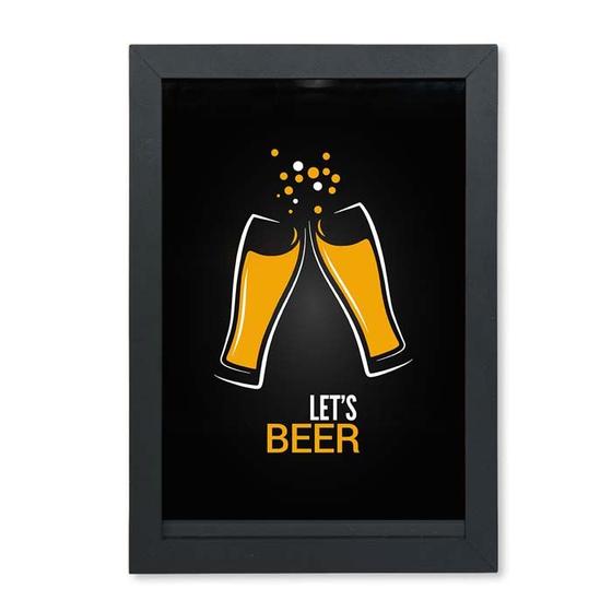 Imagem de Quadro Porta Rolhas e Tampinhas Com Tema Cerveja Beer