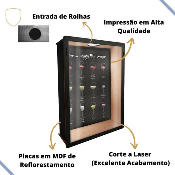 Imagem de Quadro Porta Rolhas Vinho Em Mdf Wine Is Always The Answer