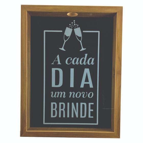 Imagem de Quadro Porta Rolhas Vinho Espumante Champagne Grande 42x33cm