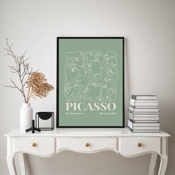 Imagem de Quadro Poster Arte Picasso Verde 24x18cm - com vidro