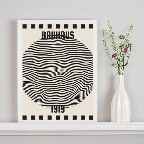 Imagem de Quadro Poster Bauhaus - Bola Ondas 33X24Cm - Com Vidro