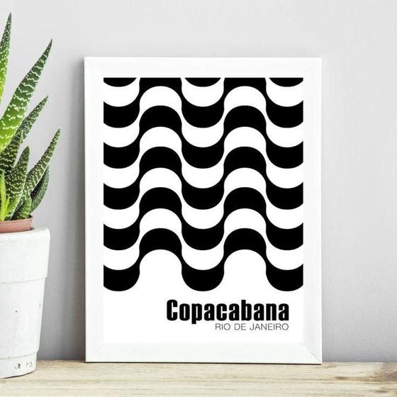 Imagem de Quadro Poster Calçada De Copacabana 33X24Cm - Com Vidro