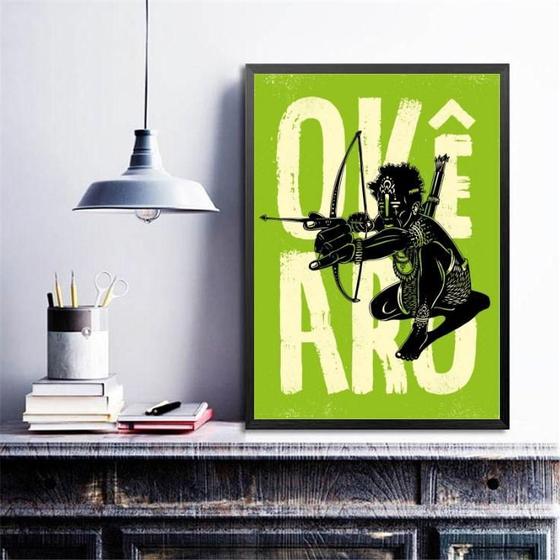 Imagem de Quadro Poster Candomblé Oxóssi 45X34Cm - Com Vidro