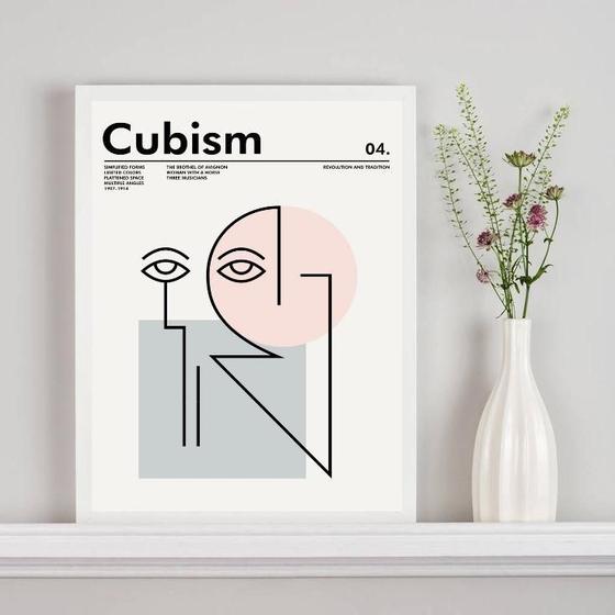 Imagem de Quadro Poster Cubismo - Picasso 24X18Cm - Com Vidro