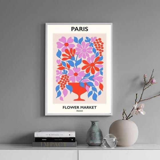 Imagem de Quadro Poster Flower Market - Paris 24x18cm - com vidro