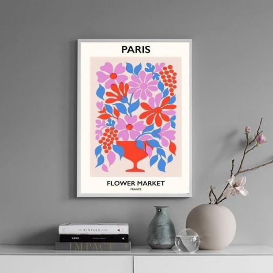 Imagem de Quadro Poster Flower Market - Paris 24x18cm