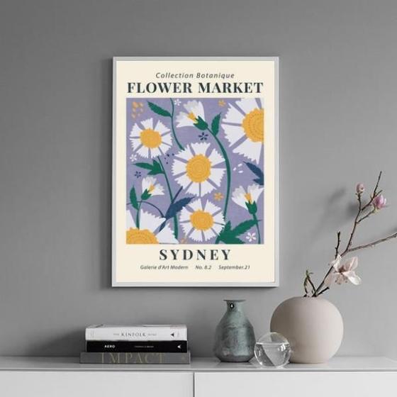 Imagem de Quadro Poster Flower Market - Sydney 24X18Cm - Com Vidro