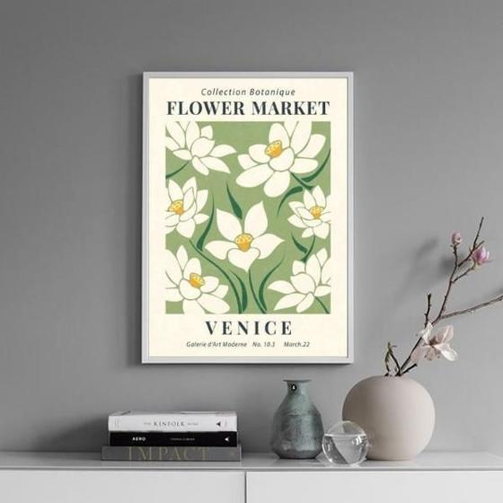 Imagem de Quadro Poster Flower Market - Venice 33X24Cm