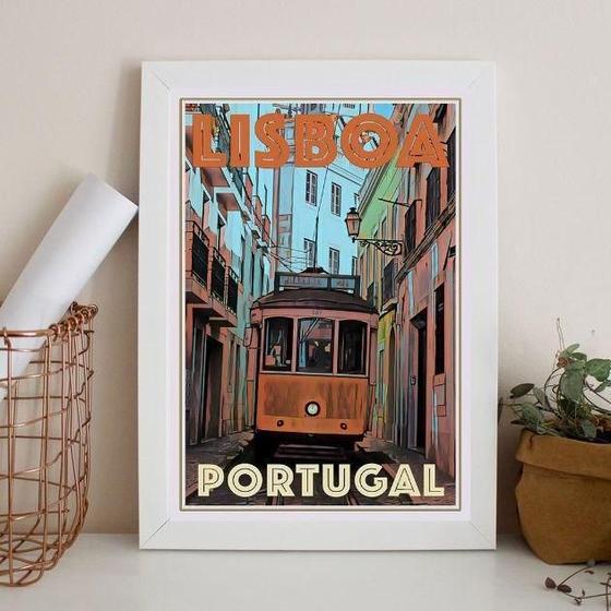 Imagem de Quadro Poster Lisboa - Portugal 45X34Cm - Com Vidro