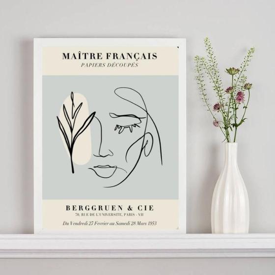 Imagem de Quadro Poster Matisse - Mulher E Planta 33X24Cm - Com Vidro