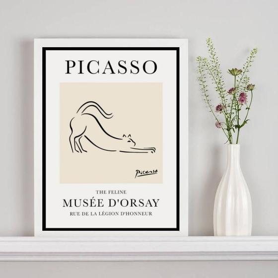 Imagem de Quadro Poster Picasso - The Feline 33X24Cm - Com Vidro