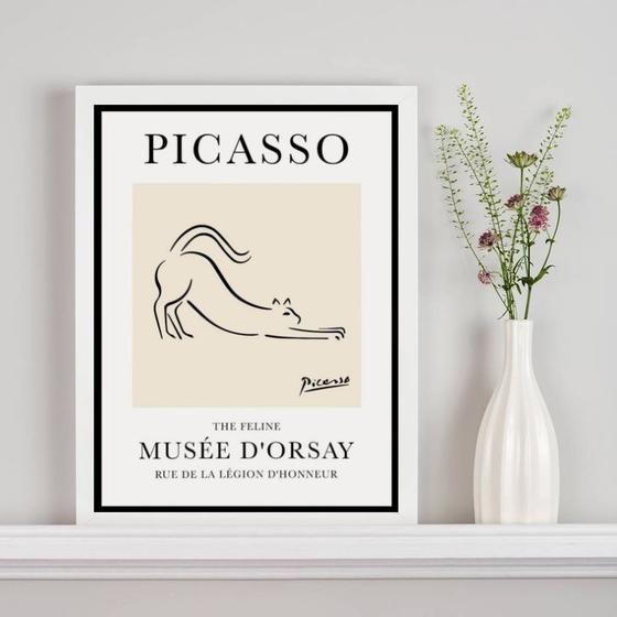 Imagem de Quadro Poster Picasso - The Feline 45x34cm - com vidro