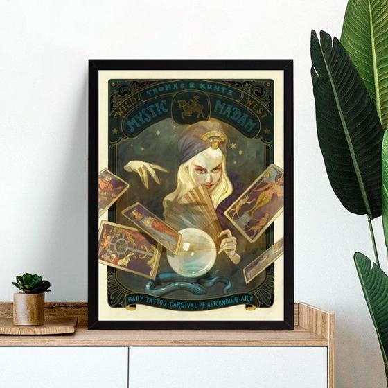 Imagem de Quadro Poster Retrô Cigana Vidente 33x24cm - com vidro