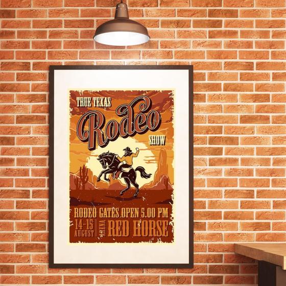 Imagem de Quadro Poster Rodeio Texas - 60X48Cm