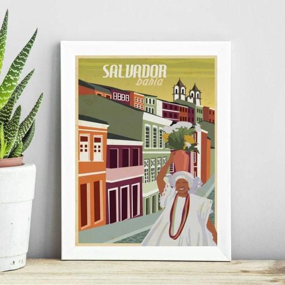 Imagem de Quadro Poster Salvador - Bahia 24X18Cm - Com Vidro