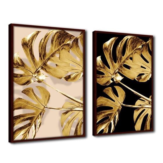 Imagem de Quadro Premium Textura CX Alta Folhas de Ouro 1 2un 40x60