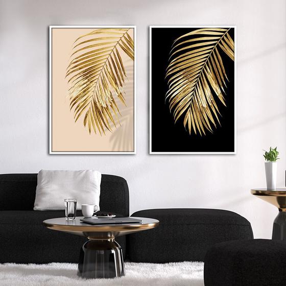 Imagem de Quadro Premium Textura CX Alta Folhas de Ouro 4 2un 40x60