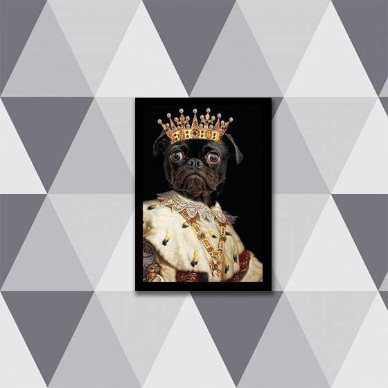 Imagem de Quadro Pug Rei 45x34cm - com vidro