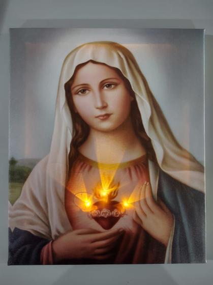 Imagem de Quadro Religioso de Parede 25x30cm com Iluminação