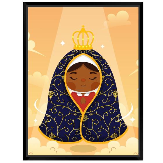 Imagem de Quadro Religioso Nossa Senhora Aparecida Menina A4 - FR137