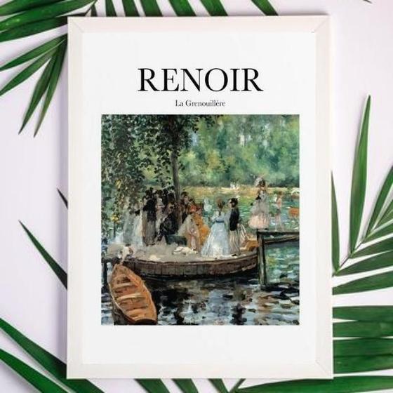 Imagem de Quadro Renoir La Grenouillère 45x34cm - Moldura Branca