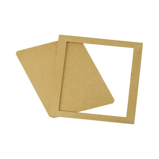 Imagem de Quadro Retangular com Moldura e Fundo Removível 36x26,5 Mdf 6mm Madeira