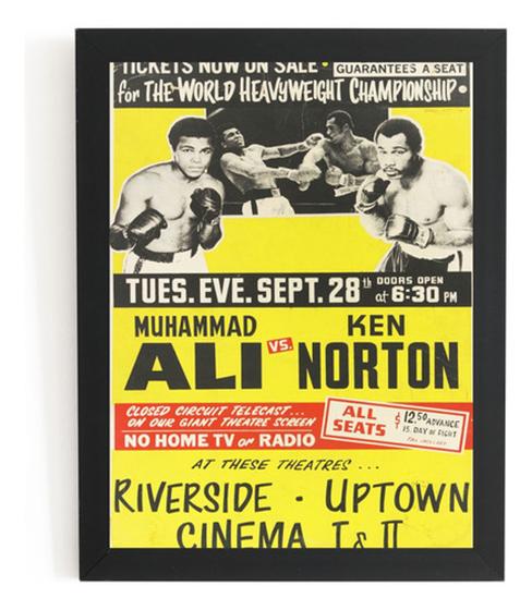 Imagem de Quadro Retro Muhammad Ali Vs Ken Norton Cartaz Moldurado