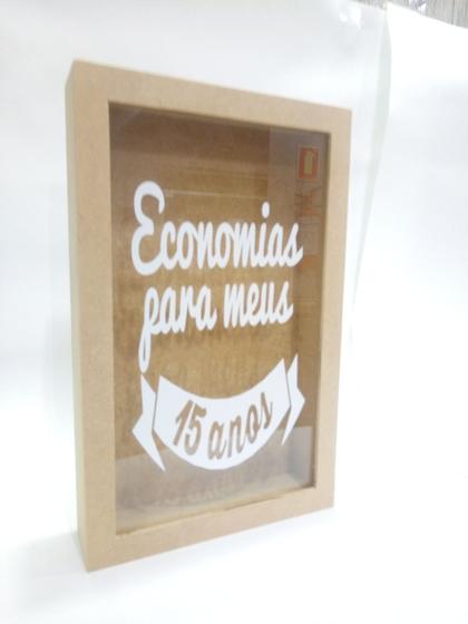 Imagem de Quadro Rolhas Cofrinho Cofre Viagem Porta Moedas 27x17cm mdf cru
